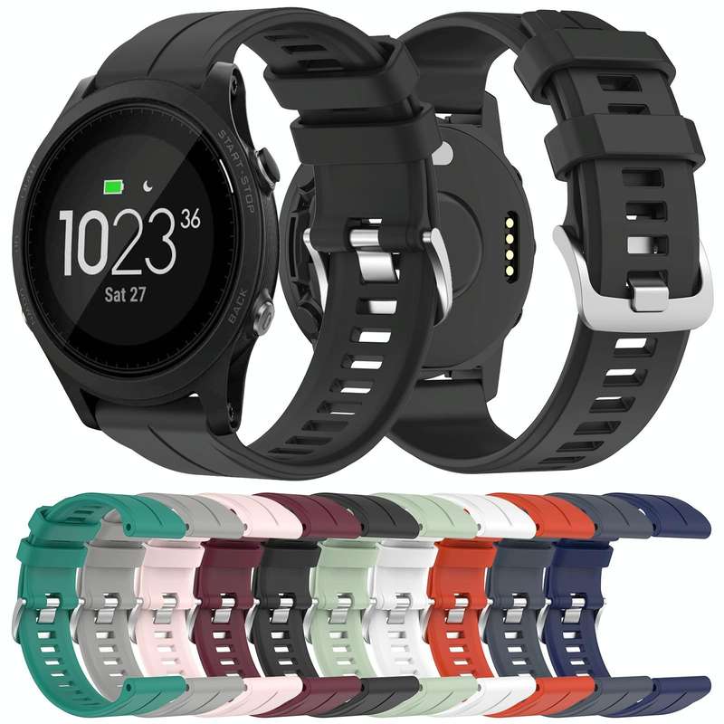For Garmin Forerunner 935 22mm Solid Color Silicone Watch Band(Black)