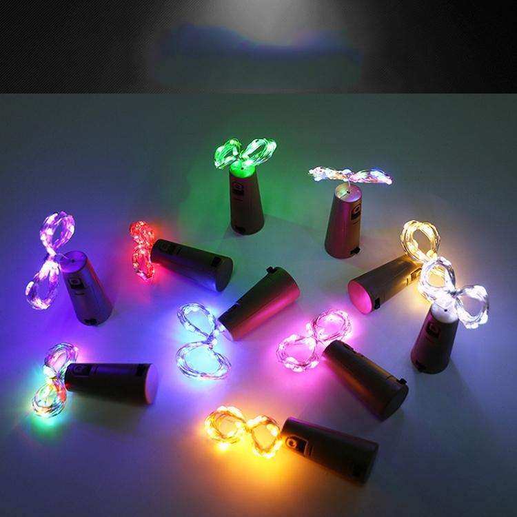 10 PCS LED Wine Bottle Cork Copper Wire String Light IP44 Waterproof Holiday Decoration Lamp, Sty...