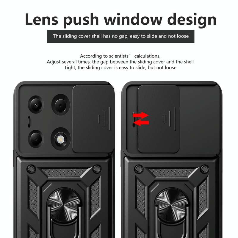 For Xiaomi Redmi Note 13 Pro 4G Global Sliding Camera Cover Design TPU Hybrid PC Phone Case(Silver)