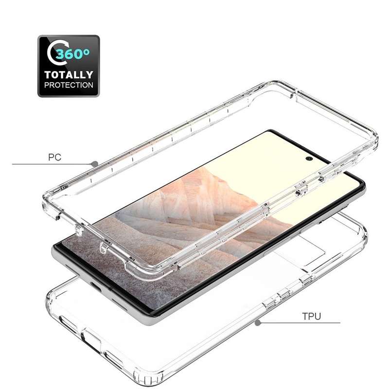 For Google Pixel 6 Pro High Transparency Two-color Gradient PC + TPU Phone Protective Case(Transp...