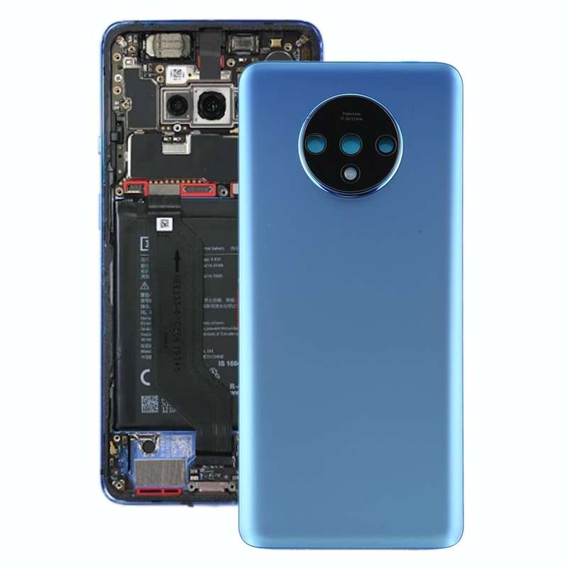 For OnePlus 7T Original Battery Back Cover with Camera Lens Cover (Blue)