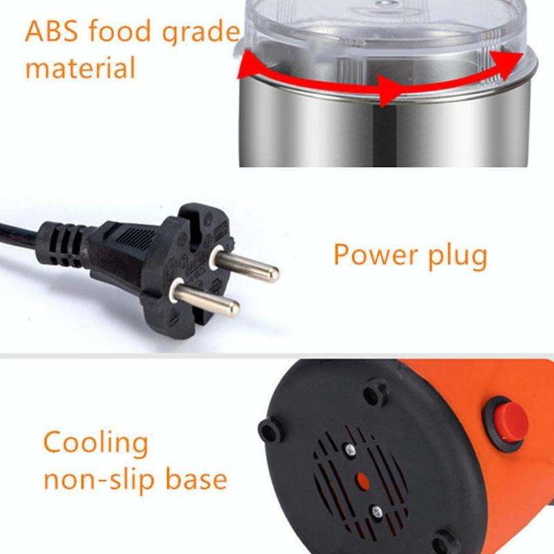 Pepper Stainless Steel Grinding Breaker Coffee Grinder EU Plug(Orange)