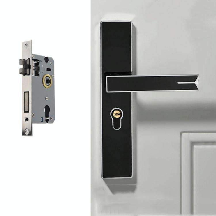 Mute Strong Magnetic Aluminum Alloy Interior Door Lock Door Bedroom Hardware Handle Lock, Color:B...
