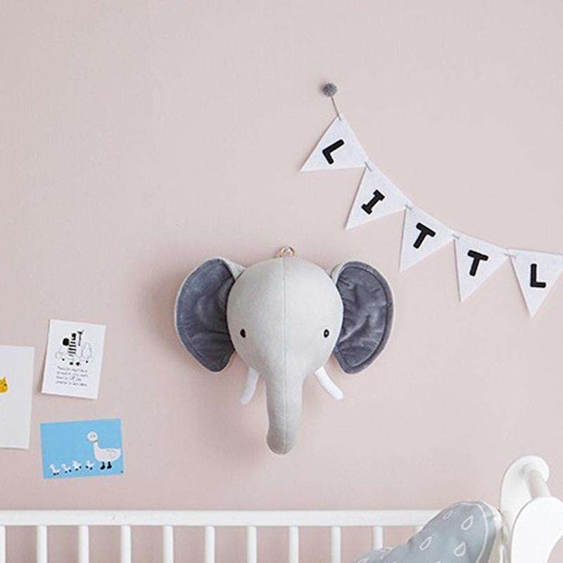 Children Room Wall Stuffed Plush Toy Baby Bedroom Decoration Animal Head Wall Decorate Toy Doll f...