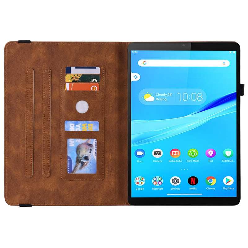 For Lenovo Tab M8 HD / M8 FHD Butterfly Flower Embossed Leather Tablet Case(Brown)