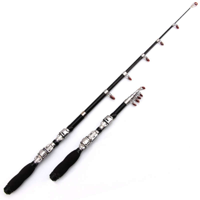 30cm Portable Telescopic Sea Fishing Rod Mini Fishing Pole, Extended Length : 1.0m, Black Clip Re...