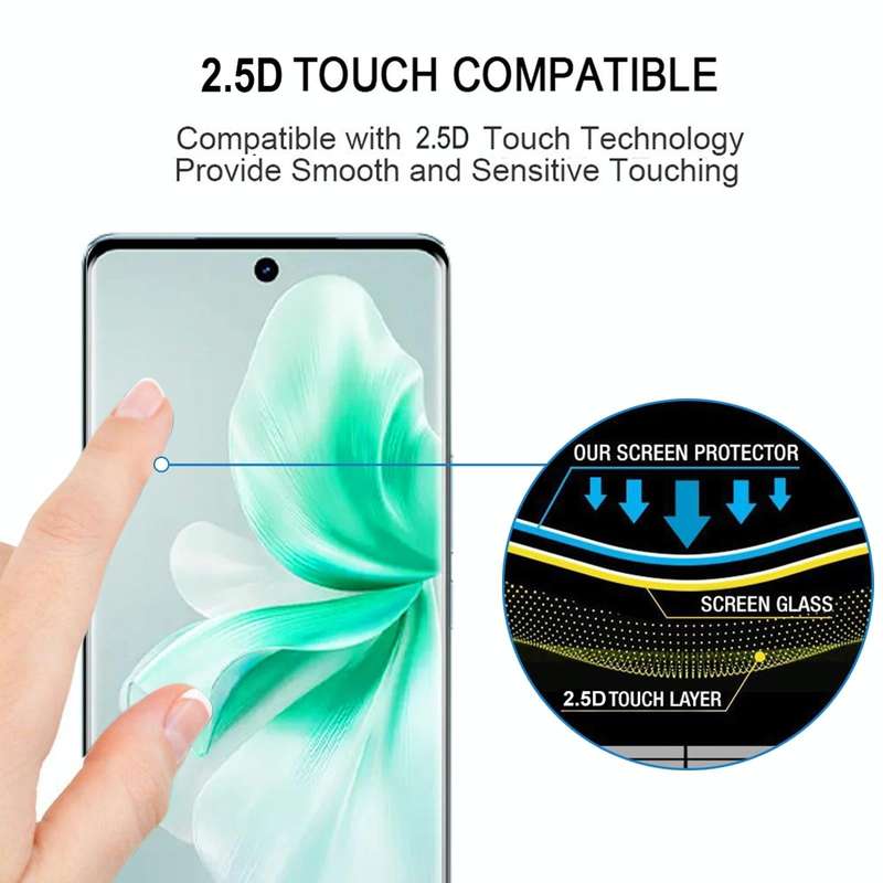 For vivo V30 / V30 Pro 3D Curved Edge Full Screen Tempered Glass Film