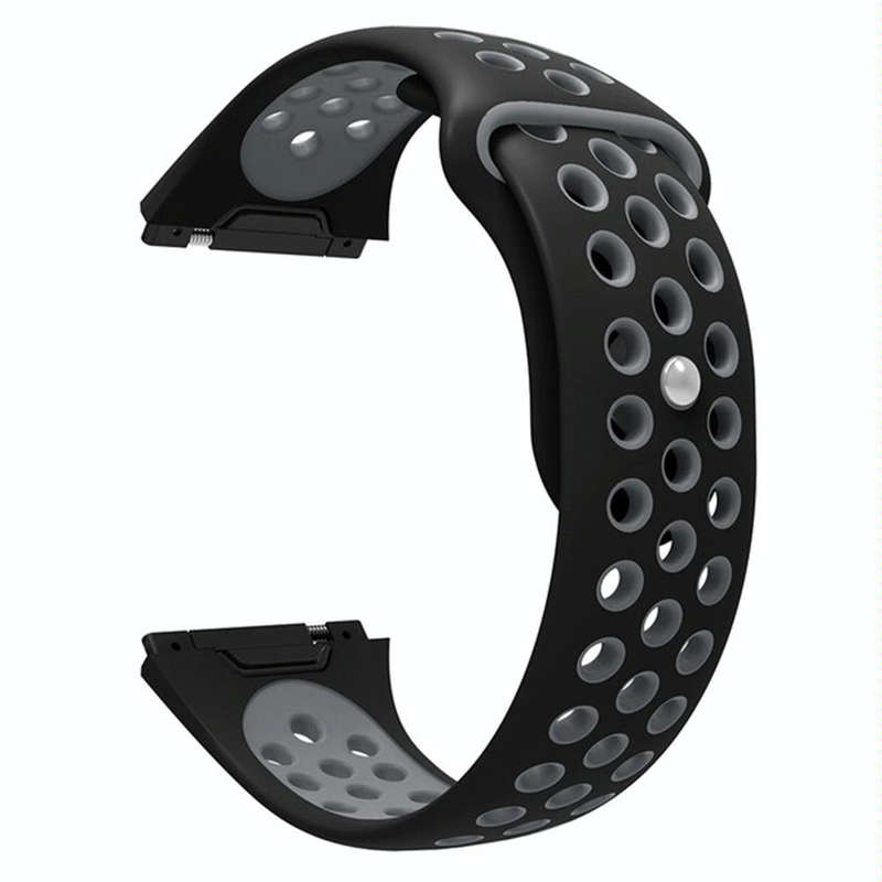 For Fitbit Ionic Breathable Two-tone Silicone Watch Band(Black Grey)