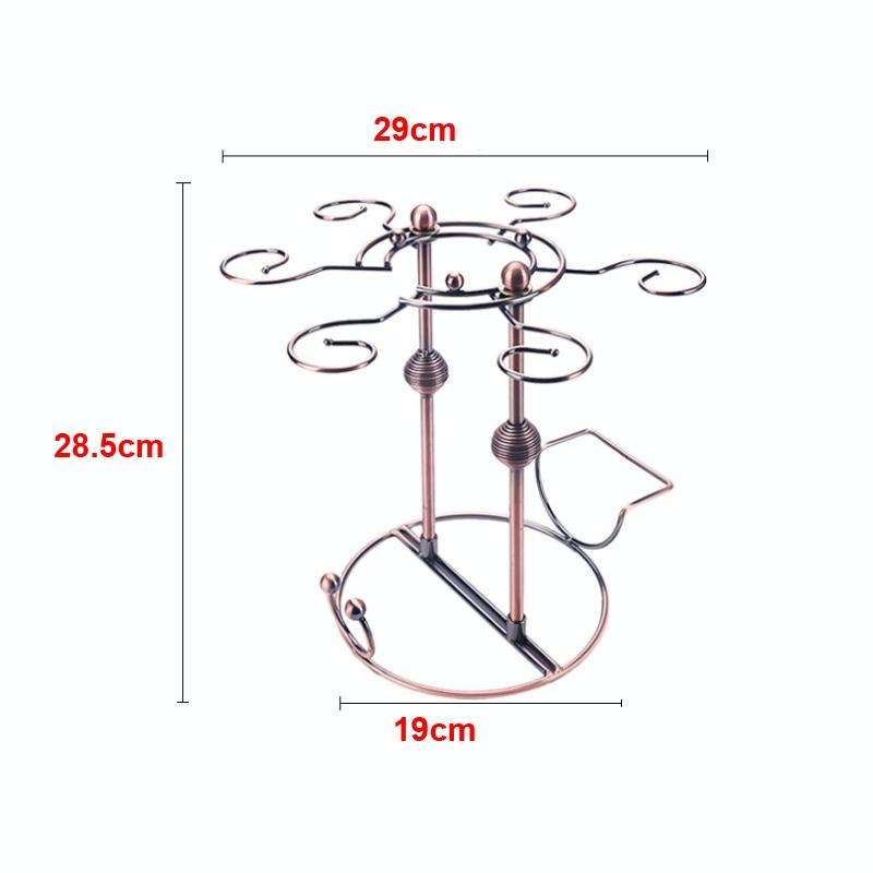Multifunctional Red Wine Glass Upside Down Rack Wrought Iron Wine Decanter Shelf Goblet Rack