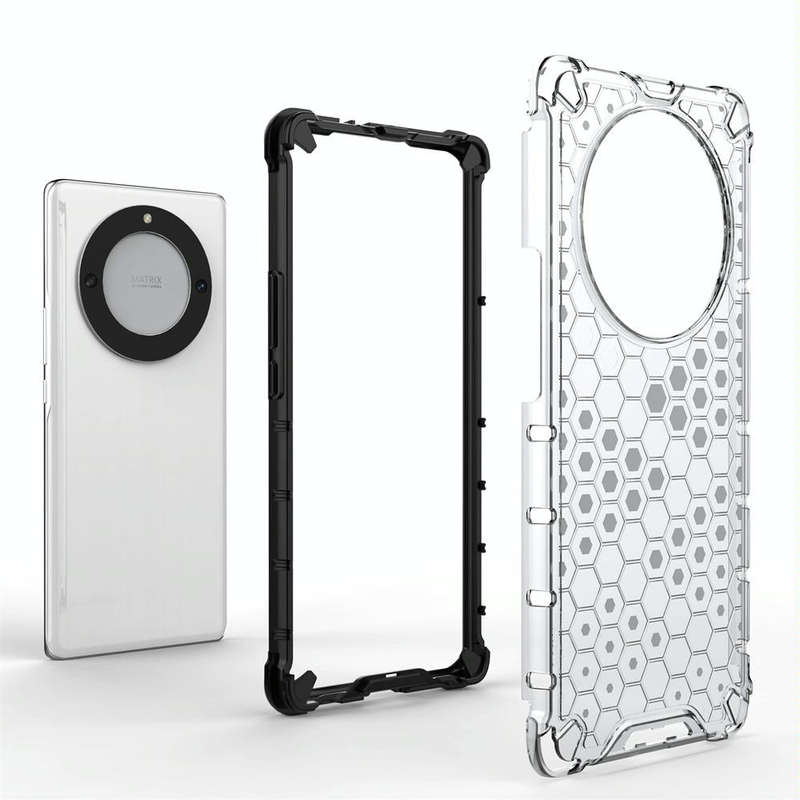 For Honor X9A Shockproof Honeycomb Phone Case(Black)