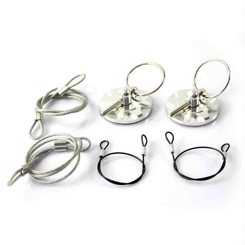 XH-6049 Car Universal Modified Racing Punch-free Aluminum Engine Hood Lock Cover(Silver)
