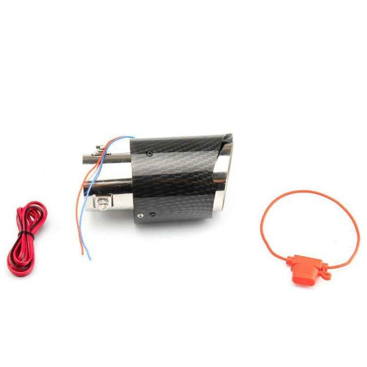 Car Modification Carbon Fiber Luminous Tail Throat LED Lights Modified Car Exhaust Pipe Spitfire ...