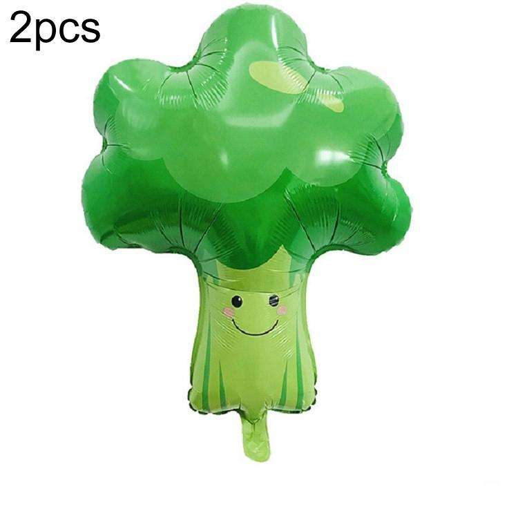 2 PCS Cartoon Vegetables and Fruits Aluminum Film Balloon Children Party Decoration Supplies Infl...