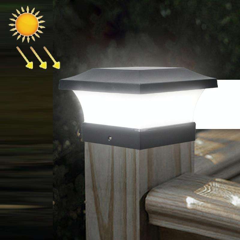 Solar LED Waterproof Outdoor Column Light Courtyard Lighting Lamp(White Light)