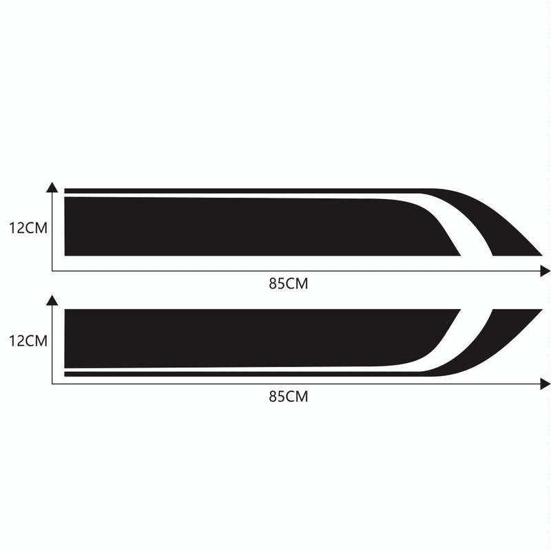D-711 Stripe Pattern Car Modified Hood Decorative Sticker(Black)