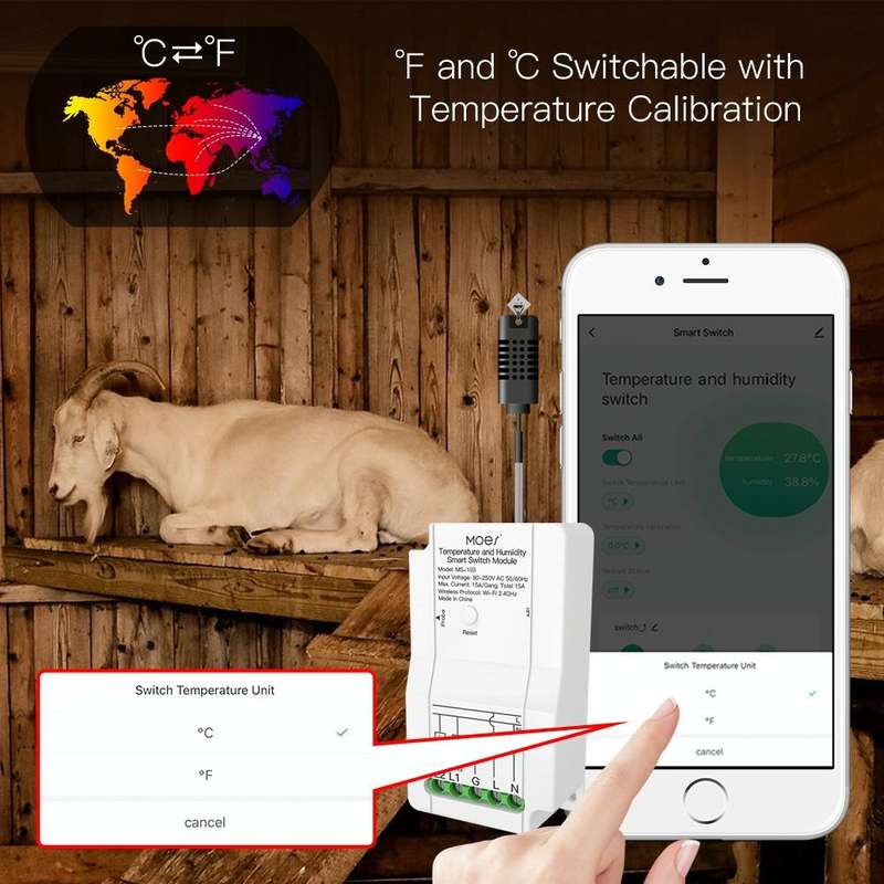 Temperature and Humidity Probe Tuya Dual-way Temperature and Humidity Switch Timer Smart Switch