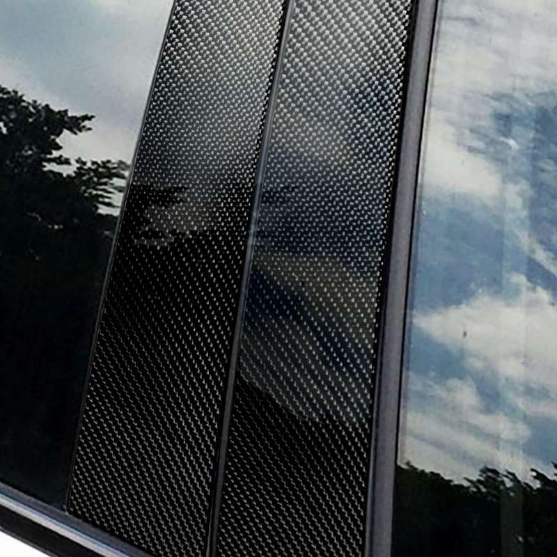 Car Carbon Fiber B Pillar Decorative Sticker for BMW X1 E84 2011-2015, Left and Right Drive Unive...