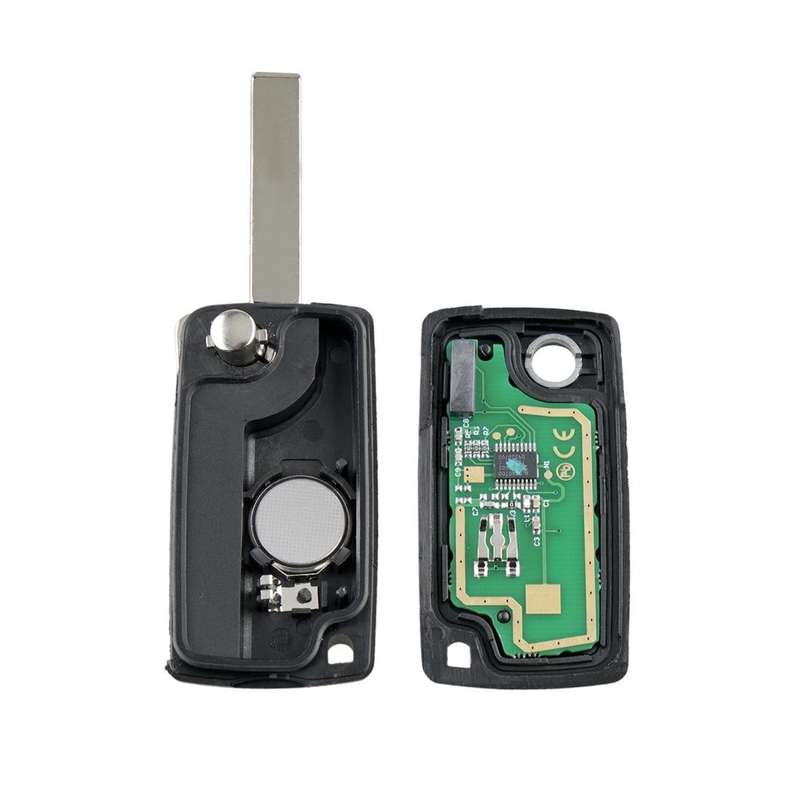 For PEUGEOT 3 Buttons Intelligent Remote Control Car Key with Integrated Chip & Battery & Holder ...