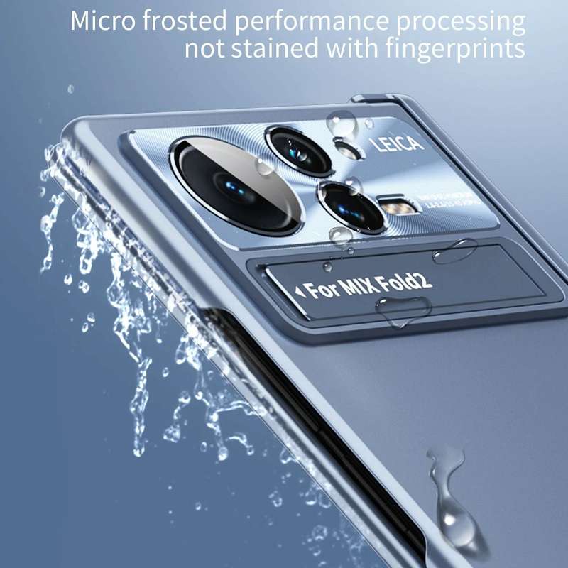 For Xiaomi Mix Fold 2 Electroplating Hinged Folding Phone Case with S Pen Fold Edtion(Black)