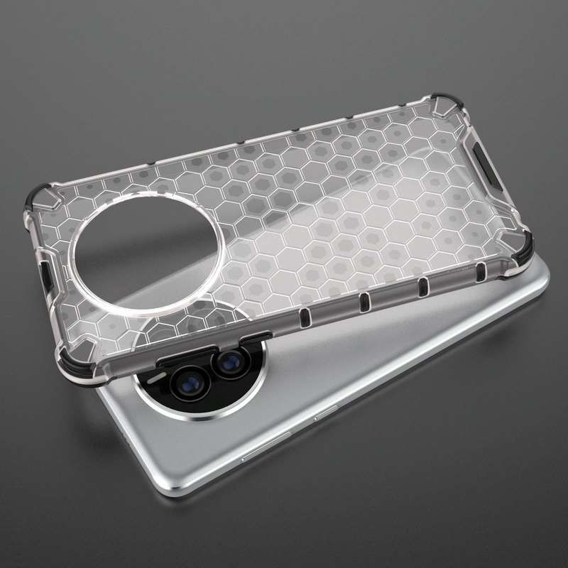 For Huawei Mate 50 Pro Shockproof Honeycomb PC + TPU Phone Case(Black)