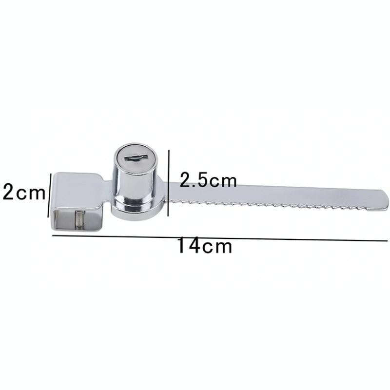 Removable Serrated Glass Sliding Door Lock Window Cabinet Door Latches With Key