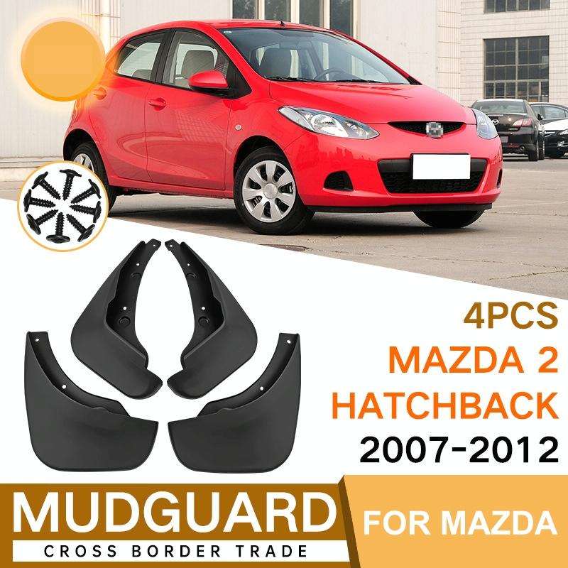 For Mazda 2 Hatchback 2007-2012 4pcs/Set Car Auto Soft Plastic Splash Flaps Fender Guard