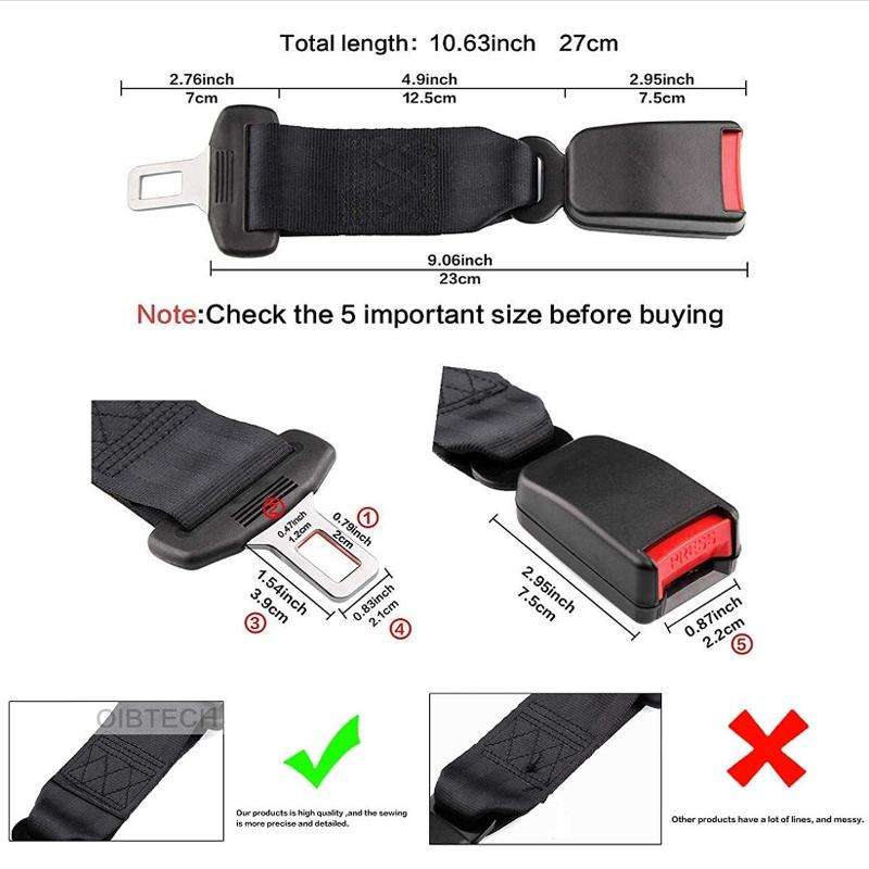 2 PCS Child And Pregnant Woman Car Seat Belt Extender, Length:26cm(Black)