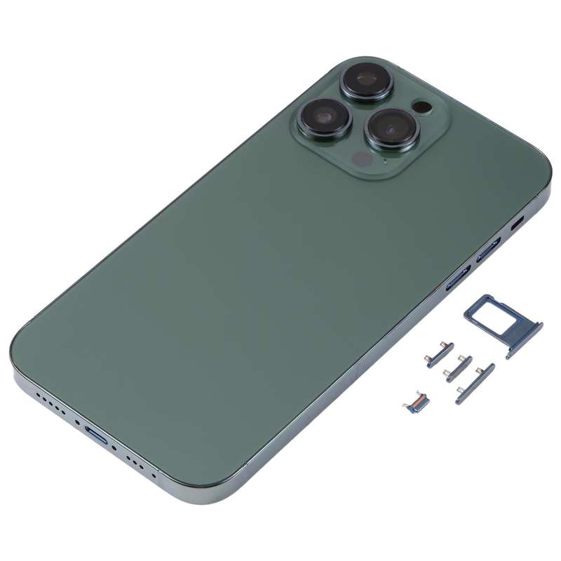 Electroplated Frame Back Housing Cover with Appearance Imitation of iP13 Pro for iPhone XR(Green)