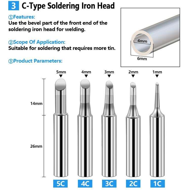 17 PCS / Set Soldering Tips 936 Soldering Station Pure Copper Soldering Iron Tips Lead-Free Solde...