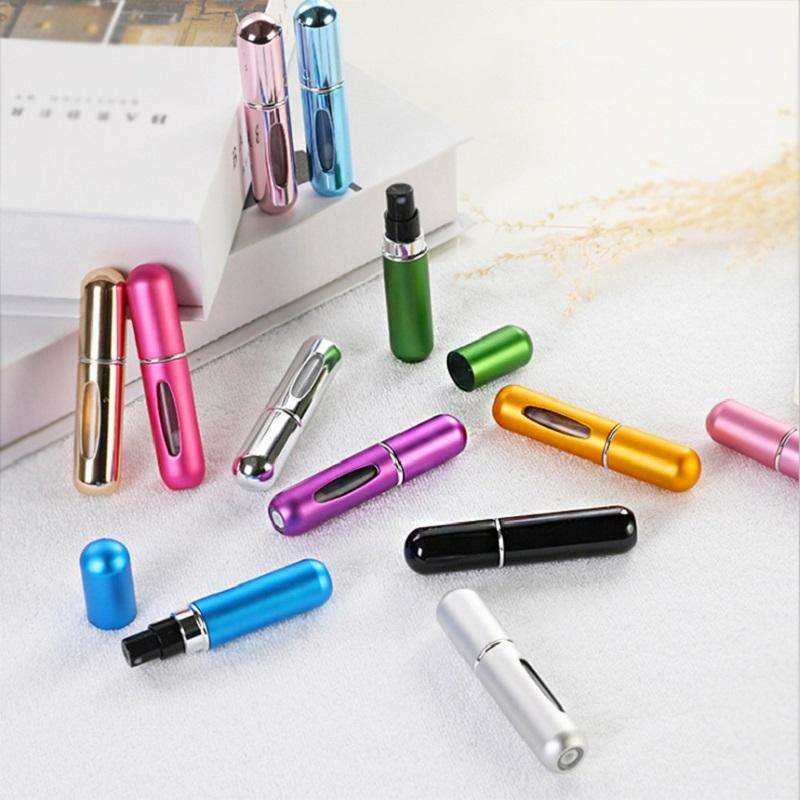 5 PCS 5ml Mini Perfume Spray Bottle With Bottom Filling Self-Pump Type Travel Portable Sub-Bottli...