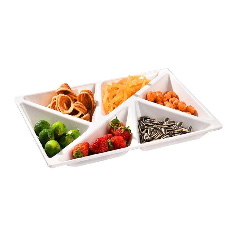 6 In 1 Multifunctional Compartmental Fruit Tray, Style: White