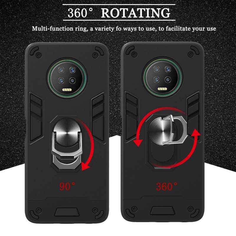 For Infinix X690 / Note 7 Armour Series PC + TPU Protective Case with Ring Holder(Black)
