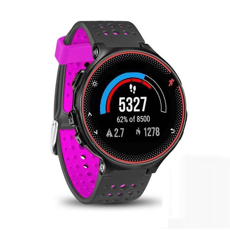 For Garmin Forerunner 235 Two-color Watch Band(Black Rose Red)