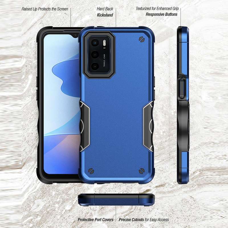For OPPO A16 Non-slip Armor Phone Case(Mint Green)