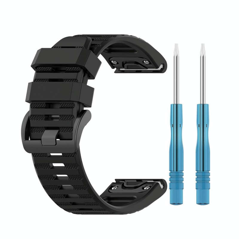 For Garmin Fenix 6 22mm Smart Watch Quick Release Silicon Watch Band(Black)