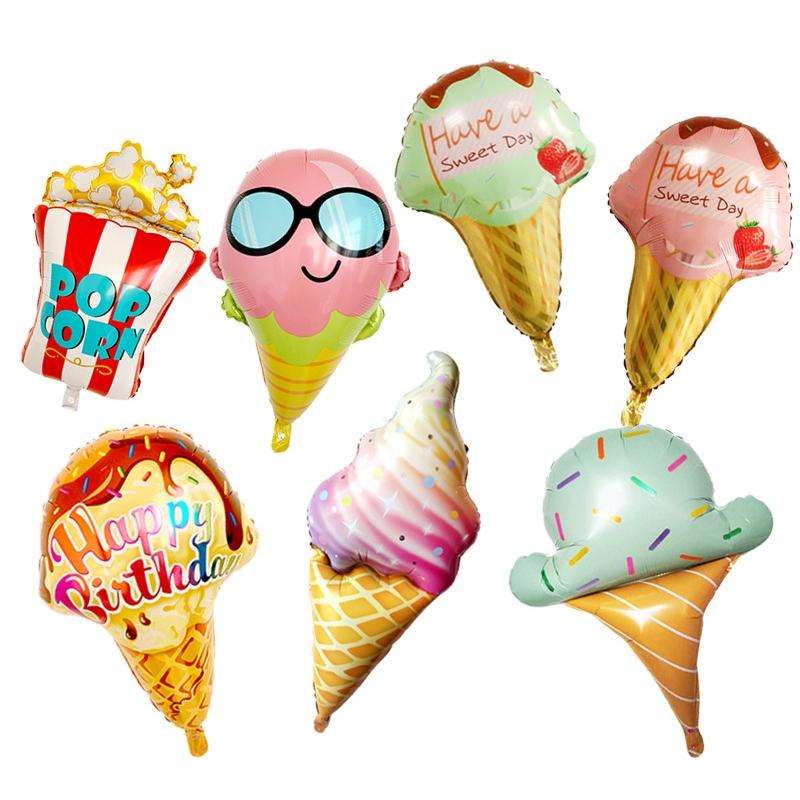 10 PCS 5050 Large Ice Cream Aluminum Balloon Children Birthday Party Atmosphere Decorative Balloo...