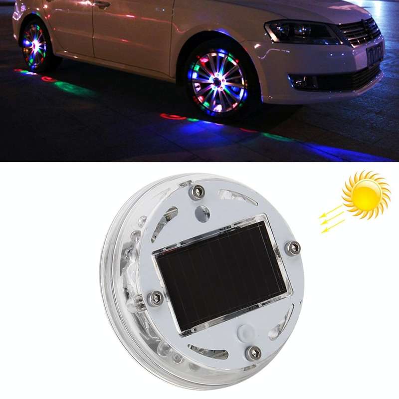 Solar Car LED Colorful Flash Wheel Waterproof lights