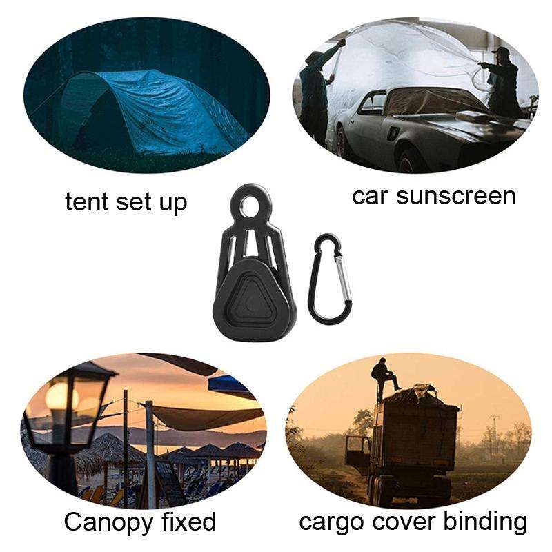 10 PCS Awning Banner Tarpaulin Plastic Clip Field Camping Mountaineering Tent Clip, Color: Black ...