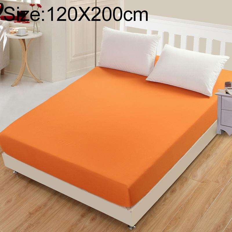 Plain Mattress Protector Bed Mat Mattress Cover Fitted Sheet, Size:120X200cm(Orange)
