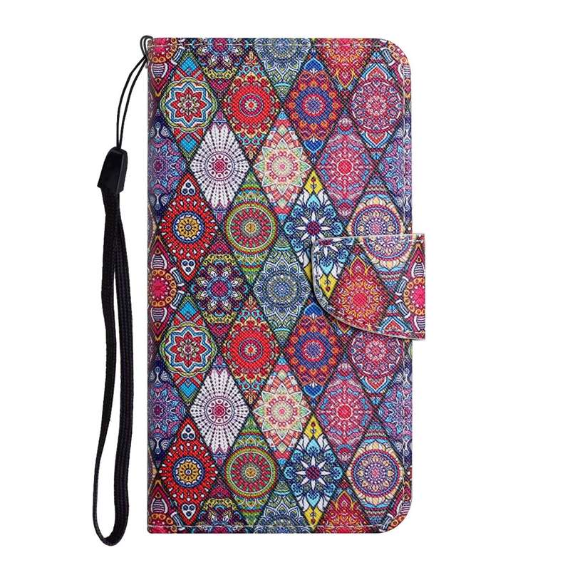 For Samsung Galaxy A53 5G Painted Pattern Horizontal Flip Leather Phone Case(Rhombus Kaleidoscope)