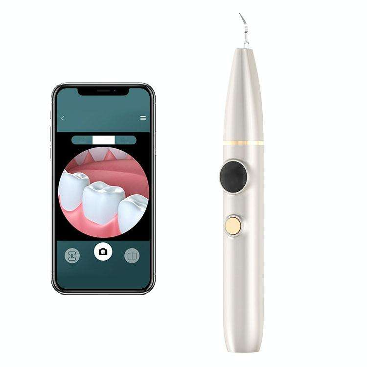 Tartar and Calculus Remover Oral Cleaning Ultrasonic Scaler Electric Visual Scaler(Champagne)