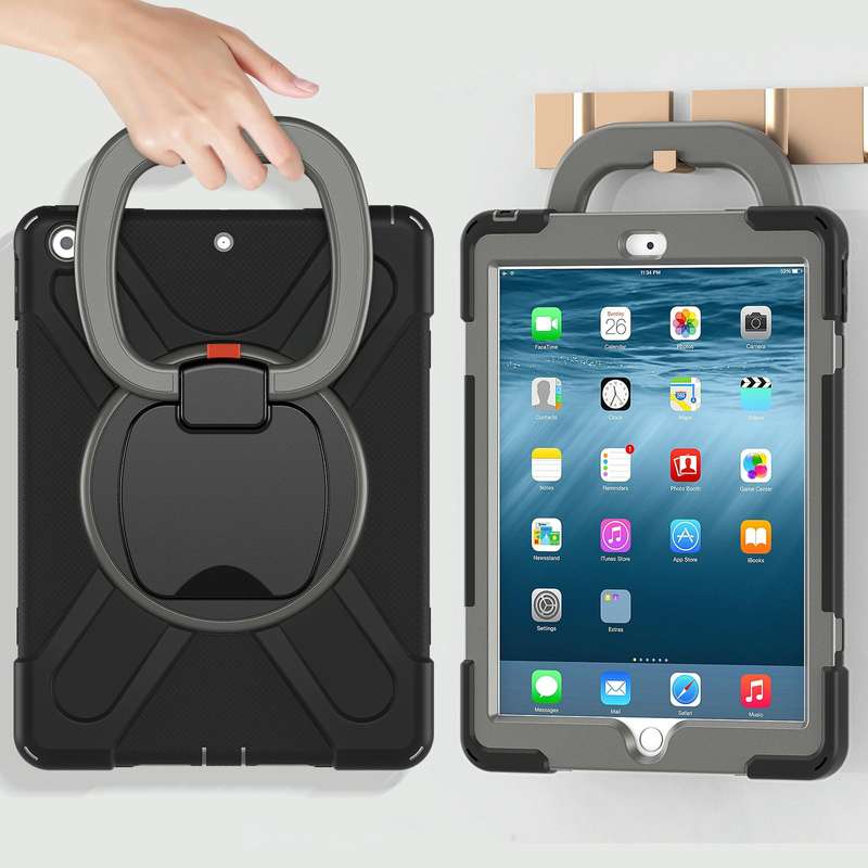 For Apple iPad 10.2 2021 / 2020 / 2019 Contrast Color Silicone + PC Protective Case with Holder &...