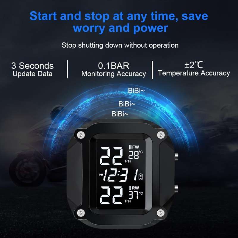 M6 Motorcycles Tire Pressure Monitor with Holder