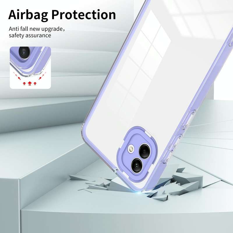 For Samsung Galaxy A04 Clear TPU Color PC Frame Phone Case(Purple)