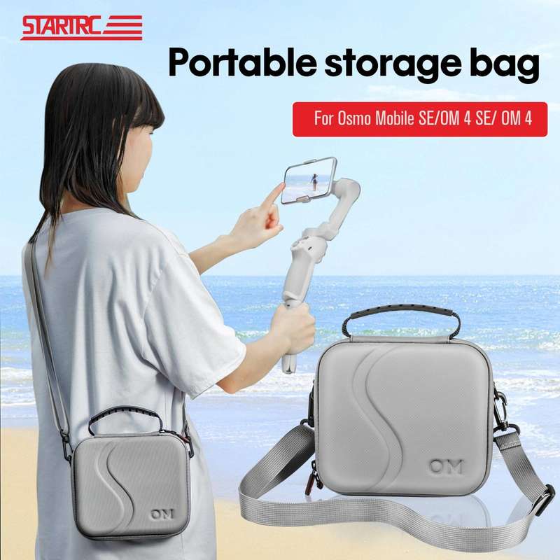 For DJI Osmo Mobile 4 / OM4 / OM4 SE STARTRC Portable Shockproof Waterproof PU Case Bag(Grey)