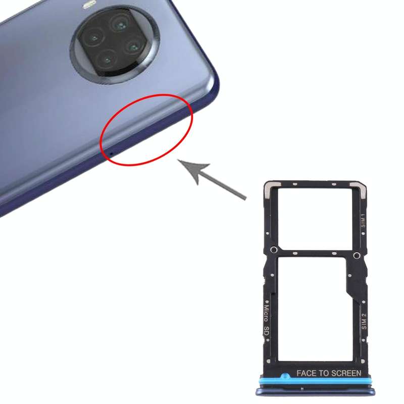SIM Card Tray + SIM Card Tray / Micro SD Card Tray for Xiaomi Mi 10T Lite 5G (Blue)
