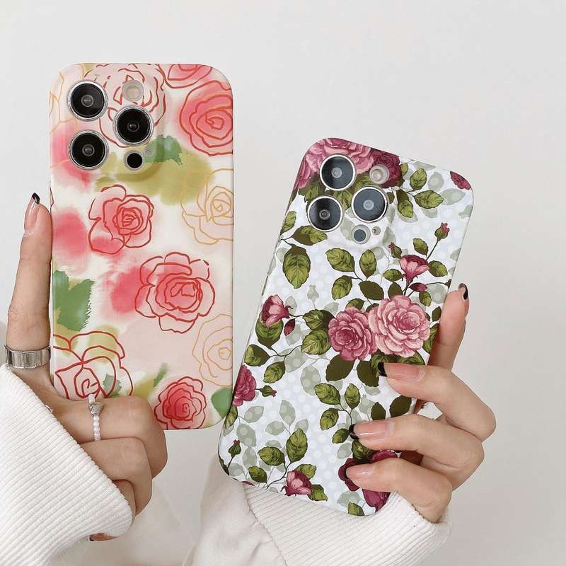 For iPhone 11 Water Sticker Flower Pattern PC Phone Case(Colorful Flowers)