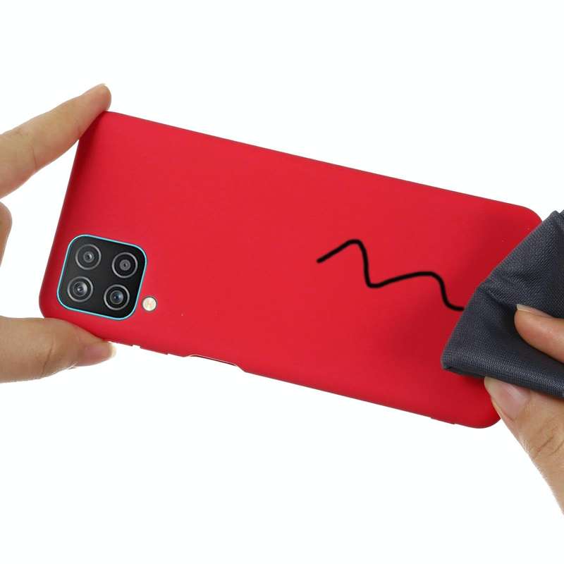 For Samsung Galaxy A12 Pure Color Liquid Silicone Shockproof Full Coverage Case(Red)