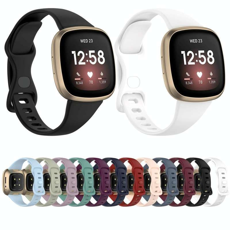 For Fitbit Versa 4 / Versa 3 / Sense Universal TPU Watch Band, Size:S(Pine Needle Green)