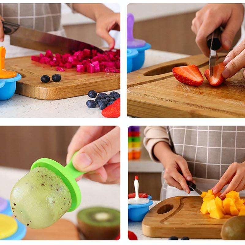 Silicone Mini Ice Pops Mold Ice Cream Ball Lolly Maker Popsicle Molds Baby DIY Food Supplement To...